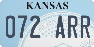 KS license plate 072ARR