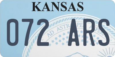 KS license plate 072ARS