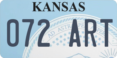 KS license plate 072ART