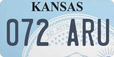 KS license plate 072ARU