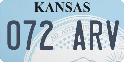 KS license plate 072ARV