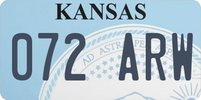 KS license plate 072ARW