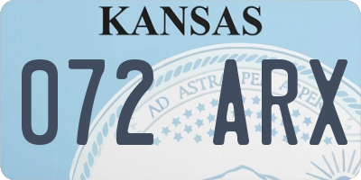 KS license plate 072ARX