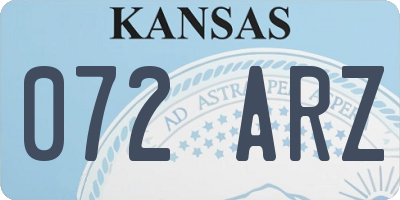 KS license plate 072ARZ