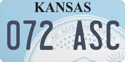 KS license plate 072ASC