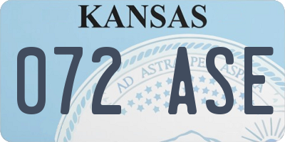 KS license plate 072ASE