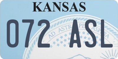 KS license plate 072ASL