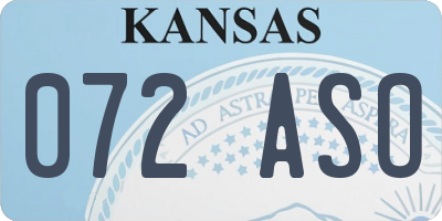 KS license plate 072ASO