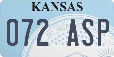 KS license plate 072ASP