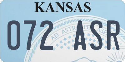 KS license plate 072ASR