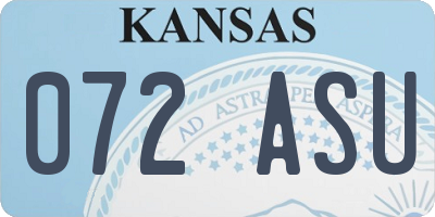 KS license plate 072ASU