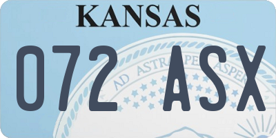 KS license plate 072ASX