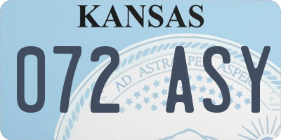 KS license plate 072ASY