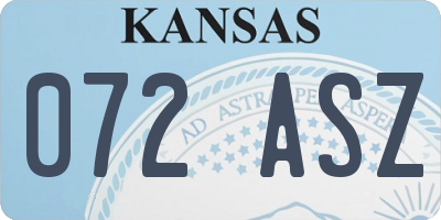 KS license plate 072ASZ