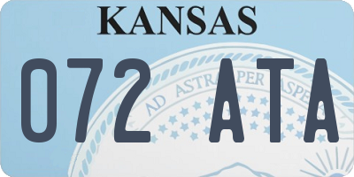 KS license plate 072ATA