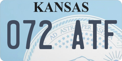 KS license plate 072ATF