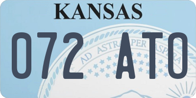 KS license plate 072ATO