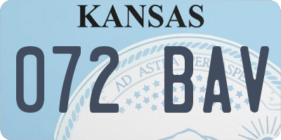 KS license plate 072BAV