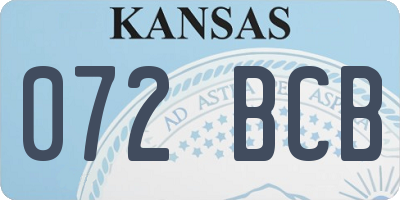 KS license plate 072BCB
