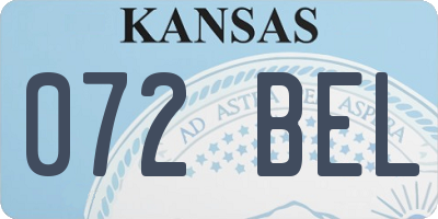 KS license plate 072BEL