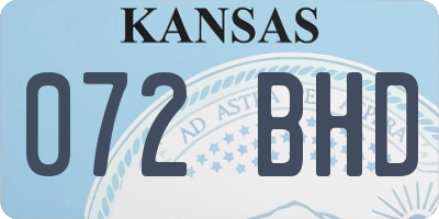 KS license plate 072BHD