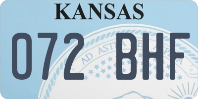 KS license plate 072BHF