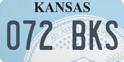 KS license plate 072BKS