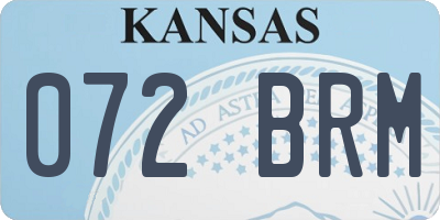 KS license plate 072BRM