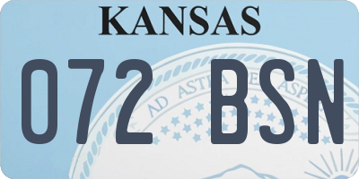 KS license plate 072BSN