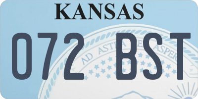KS license plate 072BST