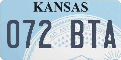 KS license plate 072BTA