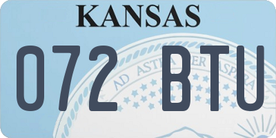 KS license plate 072BTU