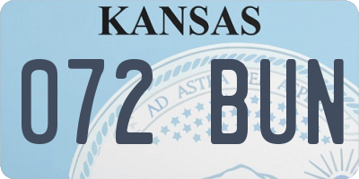 KS license plate 072BUN