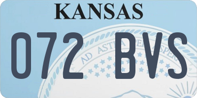 KS license plate 072BVS