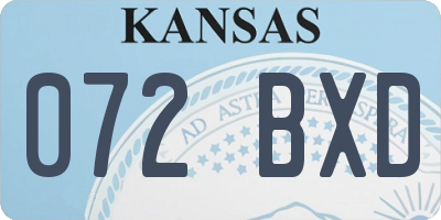 KS license plate 072BXD