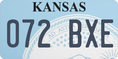 KS license plate 072BXE