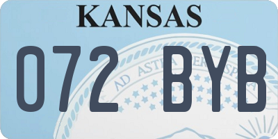 KS license plate 072BYB