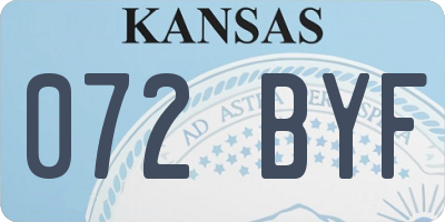 KS license plate 072BYF