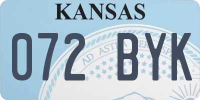 KS license plate 072BYK