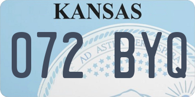 KS license plate 072BYQ