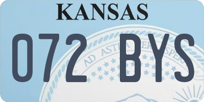KS license plate 072BYS