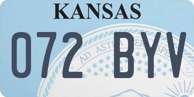KS license plate 072BYV