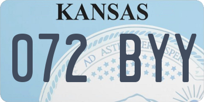KS license plate 072BYY