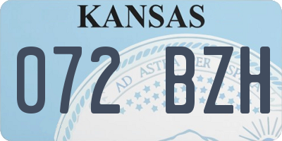 KS license plate 072BZH