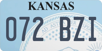 KS license plate 072BZI