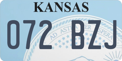 KS license plate 072BZJ
