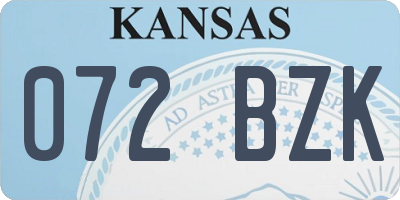 KS license plate 072BZK