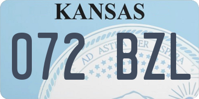 KS license plate 072BZL