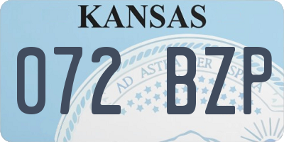KS license plate 072BZP