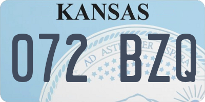 KS license plate 072BZQ